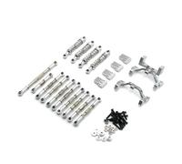 harayaa Amortisseurs Rc pour 1 16 Crawler Ensemble Bielle Direction Kit Liaison Métal Réglable Améliore Damping et Contrôle Complet avec Supports et, Argent