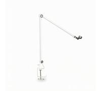 harayaa Arm Bras Articulé Support de Bureau Perche de Micro Pince de Table Bras Pliable Économisant l'Espace Fixation par Vis avec Patin de 65 Mm Support pour, Blanc