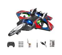 harayaa Avion Télécommandé, Jouet En Mousse, Avion RC pour Enfants, Modèle D'avion de Chasse pour Les 6-12 Ans, Rouge