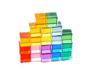 harayaa Bloc Acrylique Éducatif Cube Translucide Jouet à Empiler Créativité Visuelle Matériau Sécurisé Adapté Enfant Découverte Sensorielle École Maison Jeu Collectif
