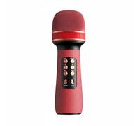 harayaa Bluetooth Micro sans Fil Enceinte Portable Karaoké Voix Changeur Réduction du Bruit Connexion Stable Métal Éponge Convient aux Fêtes Réunions, Rouge, avec Sac