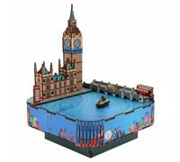harayaa Boîte à Musique en Bois 3D Puzzle Maquette Kit de Construction avec Structure Superposée et Pièces Aimantées Adaptée aux de la Patience Bricolage, Boîte À Musique Big Ben