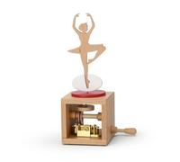 harayaa Boîte à Musique en Bois Décorative Figurine Boîte Mécanique Coffret à Manivelle Objet de Collection Compartiment Ouvert Visible en Hêtre Convient pour, Danseuse
