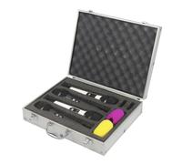 harayaa Boîtier de Rangement Mallette Micro Chant Valise Audio Coffret Transport de avec Doublure Mousse Contre Impacts et Vibrements Poignée, Blanc, Blanc, pour 4 Microphones