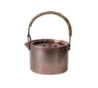 harayaa Bouilloire en Cuivre Théière Casserole à eau Pichet Texture Martelée Poignée Gainée Confortable Versement Maîtrisé, 500 Ml, Épais Rétro Nouveau Style Pot Seau