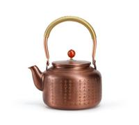 harayaa Bouilloire en Cuivre Théière Verseuse Carafe Pot à eau Conception Traditionnelle Artisanale Couvercle Stable Flux Régulé Poignée Arquée Confortable