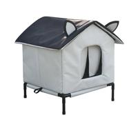 harayaa Cabane Extérieure pour Chat en Tissu Oxford Revêtement Imperméable Toit Incliné Conçue pour Offrir Un Refuge Confortable aux Pits dans la Véranda, Moyen