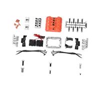 harayaa Capot Moteur V8 pour Véhicule Radiocommandé avec Ventilateur de Radiateur Professionnel pour Modèle Réduit 1/10, Robuste, Double Ventilateur 13 000 Tr, Orange