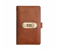harayaa Carnet à Verrou à Code Livre d'Argent Organisateur Porte-billets Classeur Budget Économies avec 50 Pochettes Transparentes Grande Capacité Convient à, Brun Foncé