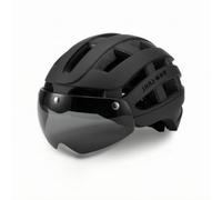 harayaa Casque de Vélo Casque Cycliste avec Visière Casque Route Aérodynamique Coque Rigide Ventilation Étendue Protection des Yeux Contre Débris Finition, Noir