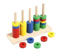 harayaa Children Learning Sorter Jouet de Tri Enfant Anneaux Couleurs Piquets Empilement Fabrication en Bois pour Pratique Sensorimotrice Adapté à la Maternelle Jeu à la Maison Apprentissage Précoce