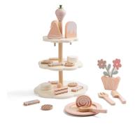 harayaa Children Play à Gâteaux Jouet Présentoir Desserts Set Thé Enfant Assortiment Douceurs Bois et Fini Soigné Jeu d'Imitation et Habiletés Suitable pour Salle de Jeux Garderie Maison