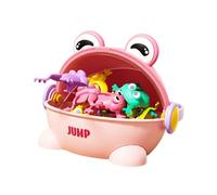 harayaa Coffret Cadeau Grenouilles Rebondissantes avec Seau, Jouets Grenouille pour Enfants, Rose