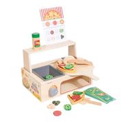 harayaa Coffret de Jeu En Bois avec Pizza, Jeu de Rôle, Accessoires de Cuisine pour Les Rassemblements