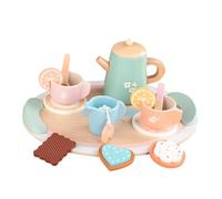 harayaa Coffret de Jeu pour Enfants de 2 à 6 Ans avec Tasses à Thé En Bois et Accessoires de Cuisine, Style E
