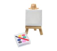 harayaa Coffret D'outils de Peinture pour Maison de Poupée, Mobilier Miniature, Boîte D'aquarelle Miniature, Chevalet Miniature, Jouet de Simulation,