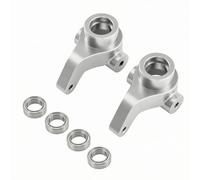 harayaa Composant de Direction pour Voiture RC 1 10 Coupe de Direction Avant Porte Moyeu Aluminium Palier Roulement CNC Anodisé Robuste pour Montage Gauche, Argent