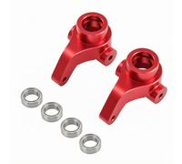 harayaa Composant de Direction pour Voiture RC 1 10 Coupe de Direction Avant Porte Moyeu Aluminium Palier Roulement CNC Anodisé Robuste pour Montage Gauche, Rouge