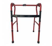 harayaa Déambulateur Réglable Cadre de Marche Appui de Marche Barrière d'Escalier Aluminium Pliable Assistance pour Pas et Seuils Adapté aux Seniors Soins à Domicile Convalescence, Rouge