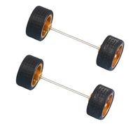 harayaa Ensemble de 2 Roues Miniatures à L'échelle 1/64 avec Essieux Ronds et Jantes Métalliques, Bronze