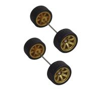 harayaa Ensemble de 2 Roues Miniatures à L'échelle 1/64 avec Essieux Ronds et Jantes Métalliques, or