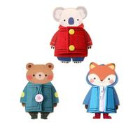 harayaa Ensemble de 3 Tableaux D'activités En Bois pour Enfants, Accessoires de Jeu D'éveil et D'apprentissage de L'autonomie, Idéal pour Les