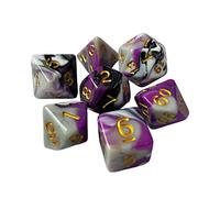 harayaa Ensemble de 7 Dés pour Jeux de Rôle, Jeux de Société, Dés Polyédriques En Acrylique, Parfaits pour Les Réunions de Famille, Les Jeux de Rôle, Les Café, style H