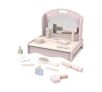 harayaa Ensemble de Maquillage pour Enfants, Coiffeuse En Bois, Jouet de Maquillage pour Faire Semblant, Ensemble de Cosmétiques, Jouet de Coiffeuse, pour L
