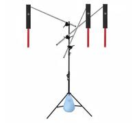 harayaa Entraîneur de Badminton Système d'Entraînement Solo Retour Automatique Ligne Élastique Support Trépied Réglable Aluminium pour Travail Coordination, Mode Double 3 Joueurs