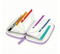 harayaa Étui Médicaments Étanche Organisateur Boîte Comprimés Pochette Pharmacie Structure Rigide Rectangulaire Fermeture Périphérique Sécurisée Inserts, Violet, 7 Sacs
