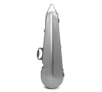 harayaa Étui Violon Étui Rigide Coque Coquille Housse Coque Blindée Contre Chocs et Rayures avec Système de Fermeture Extérieur Texturé Options de Port Main, Array, Argent Brossé