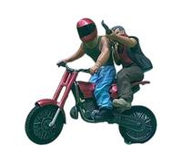 harayaa Figurine de Motard Masqué, échelle 1:64, Modèle Réaliste En Résine pour Scènes Miniatures et Micro-, Rouge
