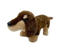 harayaa Figurine de Teckel En Peluche, Confortable et Décorative, Idéale pour Le Canapé Ou Le Salon, Marron foncé