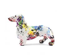 harayaa Figurine Décor Caniche Teckel Statuette Sculpture Chien Résine Lisse Brillante Silhouette Debout Aspect Soigné Adaptée à Bureau Salon Salle à Manger Cadeau, Violet