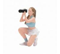 harayaa Figurine Miniature Résine Statuette Collection Statique Peinte Sculpture Présentation Scène Décorative Adaptée à Bureau, Femme Photographe À Genoux