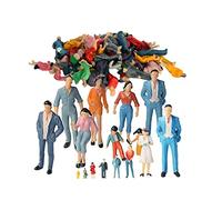 harayaa Figurines Peintes En Plastique, Jouets de Paysage de Mise En Page, Petites Poses Assorties de Table, Mini Diorama de Personnes, Poupées Modèles de Tra, 100 pièces 87e