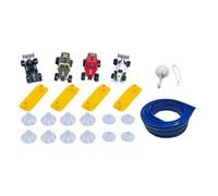 harayaa Flexible Race Car Track Coffret Circuit Voitures Flexibles Jouet Construction Éducatif Conception Double Rouleau Ventouses Sécurisées Adapté pour Jeun, Bleu 395x8cm