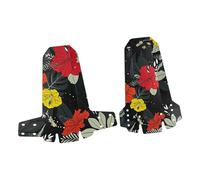 harayaa Garde-Boue de Vélo 2 Pièces, Garde-Boue de VTT et Ensemble de Protection Pliable en PP avec Réglage en Hauteur, Adapté pour Protéger Le Vélo, Fleur