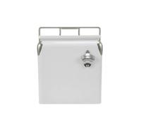 harayaa Glacière Isotherme Métal 13l Boîte Réfrigérante Coffre à Glace Conteneur Portable avec Couvercle et Verrou en Acier Poignée Solide Prolongée Adaptée, Blanc