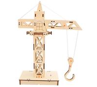 harayaa Grue Éducative en Bois Grue Maquette Jouet d'Ingénierie Modèle Mécanique Kit d'Assemblage avec Treillis Découpé et Vis de Fixation Adaptée à la Construction Guidée Bureau Cours de Technologie