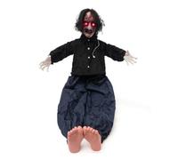 harayaa Halloween Motion Prop Décor Zombie Animé Sculpture Effrayante Automate Rocking Effets Sonores Criards Yeux Brillants Plastique Alliage Tissu Adapté