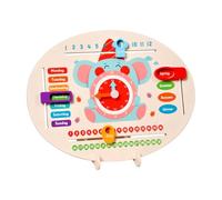 harayaa Horloge éducative pour Enfants, Jouets en Bois pour Garçons et Filles, Horloge éducative Multifonctionnelle Portable en Bois, Jouet Didactique