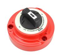 harayaa Interrupteur d'Alimentation Véhicule Commutateur Batterie Sélecteur Double Pôle Bouton Rotatif Boîtier Circulaire à Trous de Montage Repères de
