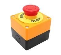harayaa Interrupteur d'arrêt d'urgence à Trou Unique, Polyvalent, Compact, Facile à Installer, AC660 V, Panneau Rouge