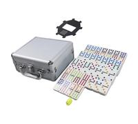 harayaa Jeu de blocs classiques de dominos à points doubles de 6 couleurs, 91 carreaux, jouet éducatif avec boîtier en aluminium, jeu de société familial pour