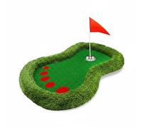 harayaa Jeu de Golf Flottant Tapis de Putting Aquatique Cible Flottante Parcours d'Entraînement Piscine Kit Récréatif Texture Gazon Réaliste Adapté aux, Rouge, Grand Pied Rouge