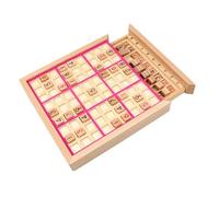 harayaa Jeu de Sudoku En Bois, Jouet éducatif Familial, Jeu de Logique et de Calcul Mental Portable, Cadeau de Noël pour Enfants, rose