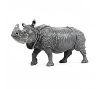 harayaa Jouet en Tissu Animal Figurine Sauvage Modèle Réaliste Sculpture Miniature Représentation Nature Convient à Jeux Créatifs Étude Décoration, Rhinocéros Indien 140