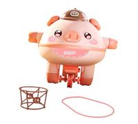 harayaa Jouet Monocycle Cochon Robot d'Équilibre Anti-Gravité Jouets Cochon Marchant sur Corde Raide Jouet d'Équilibrage à Corde Raide Jouet Gyroscope pour Enfants, Rose