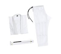 harayaa Kimono Jiu Jitsu Uniforme Brésilien Ensemble Veste Pantalon Ceinture Tissu Respirant Léger Couture Confortable Souple Adapté à Tous Entraînement, Blanc